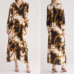 By Design Lauren Maxi Dress Geo Chain Print Small
